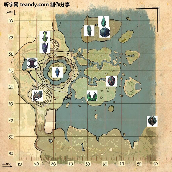 方舟地图_方舟地图怎么标点_方舟地图名字翻译